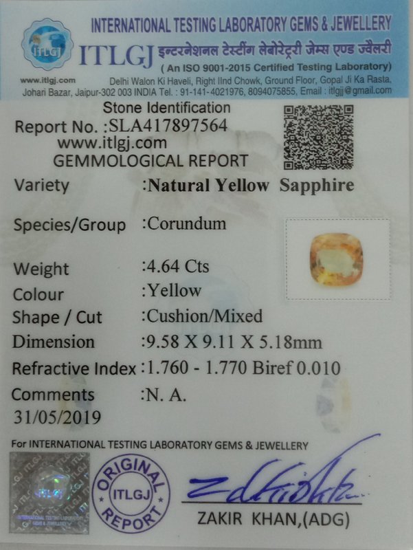 Yellow Sapphire - 4.64 Carat