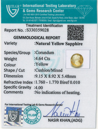 Yellow Sapphire - 4.64 Carat