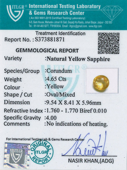 Yellow Sapphire - 4.65 Carat