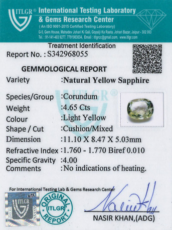 Yellow Sapphire - 4.65 Carat