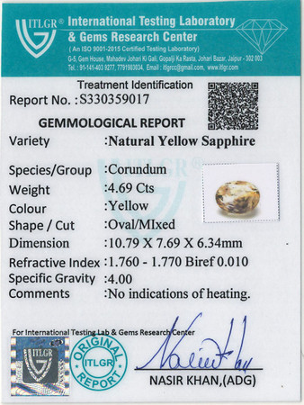 Yellow Sapphire - 4.69 Carat