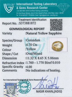 Yellow Sapphire - 4.7 Carat
