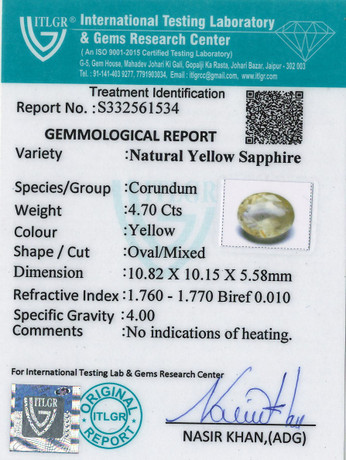 Yellow Sapphire - 4.7 Carat