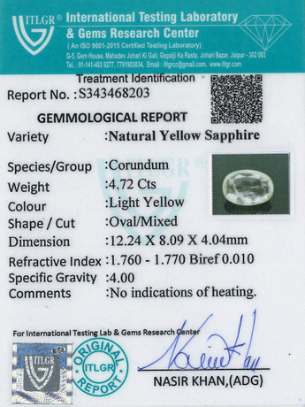 Yellow Sapphire - 4.72 Carat