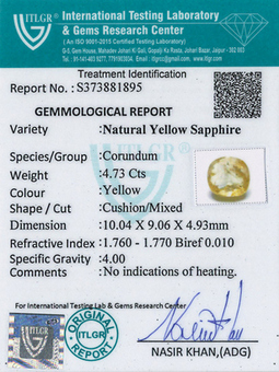 Yellow Sapphire - 4.73 Carat