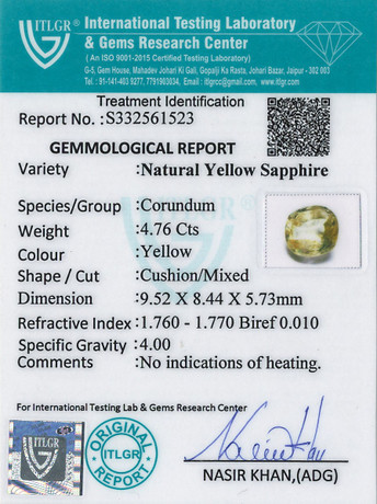 Yellow Sapphire - 4.76 Carat