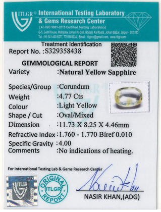 Yellow Sapphire - 4.77 Carat