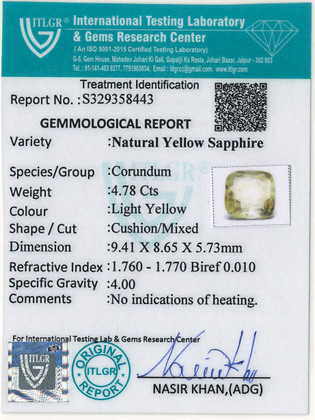 Yellow Sapphire - 4.78 Carat