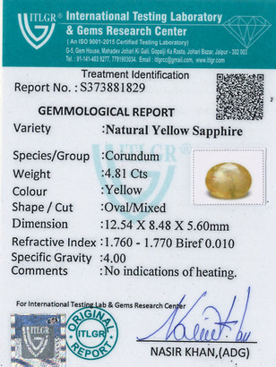 Yellow Sapphire - 4.81 Carat