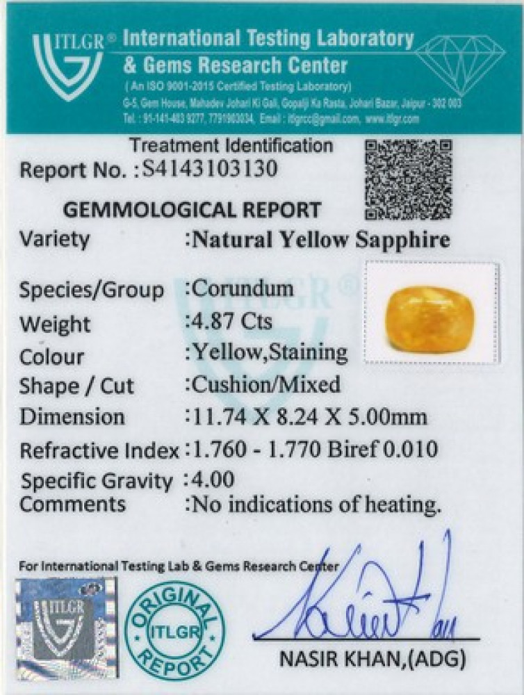 Yellow Sapphire - 4.87 Carat