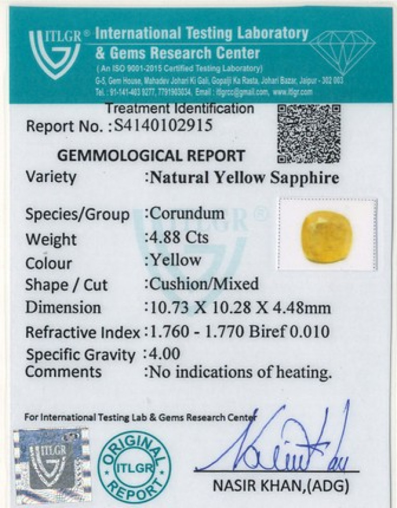 Yellow Sapphire - 4.88 Carat