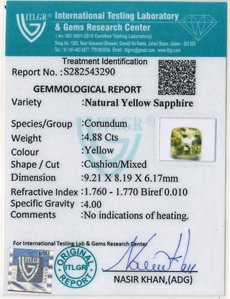Yellow Sapphire - 4.88 Carat