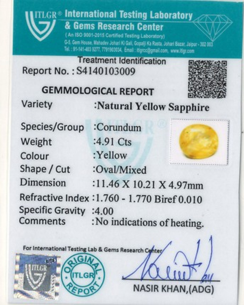 Yellow Sapphire - 4.91 Carat