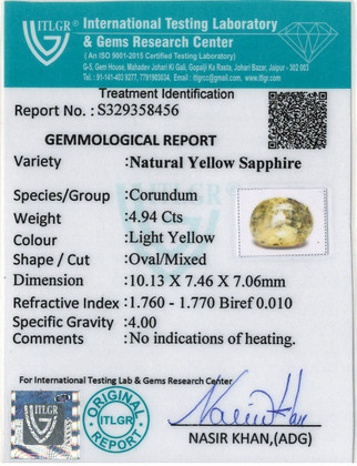 Yellow Sapphire - 4.94 Carat