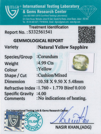 Yellow Sapphire - 4.99 Carat