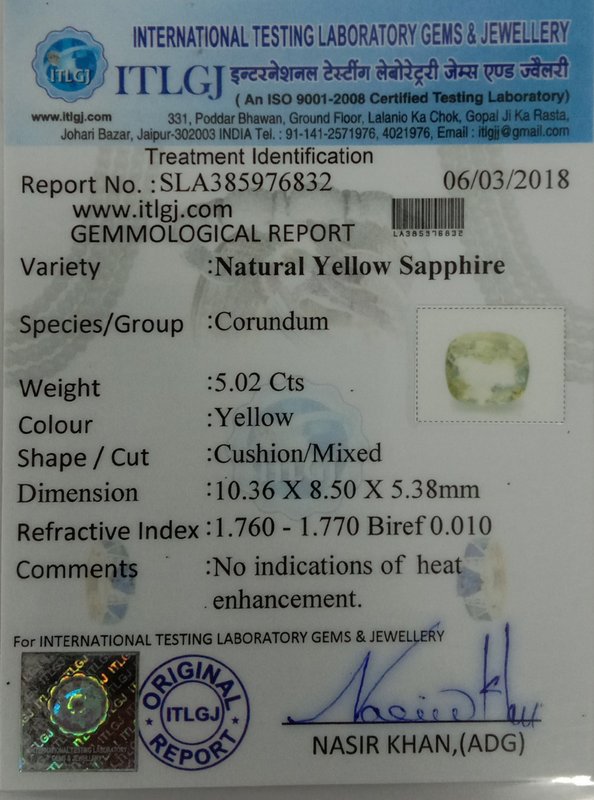 Yellow Sapphire - 5.02 Carat