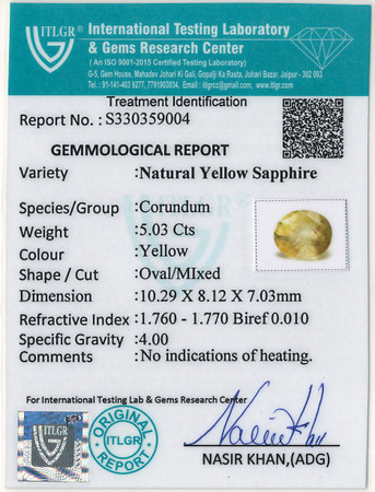 Yellow Sapphire - 5.03 Carat