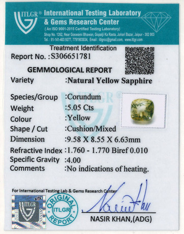 Yellow Sapphire - 5.05 Carat