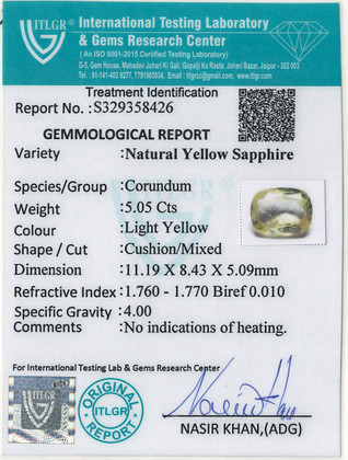 Yellow Sapphire - 5.05 Carat