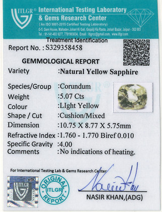 Yellow Sapphire - 5.07 Carat
