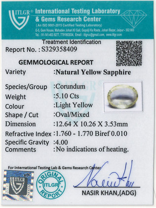 Yellow Sapphire - 5.1 Carat
