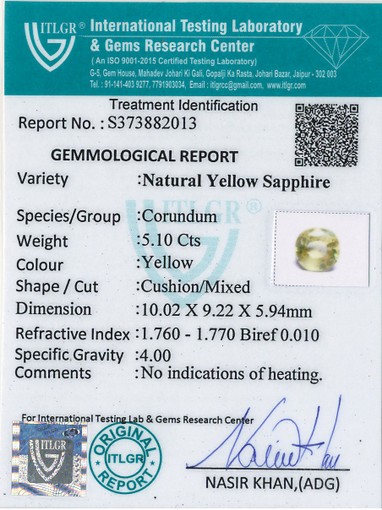 Yellow Sapphire - 5.1 Carat