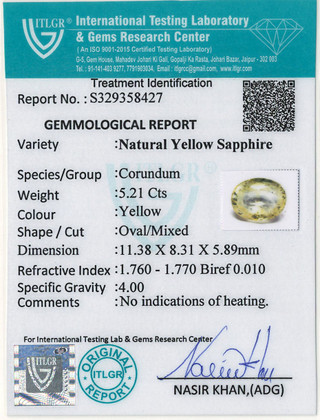 Yellow Sapphire - 5.21 Carat