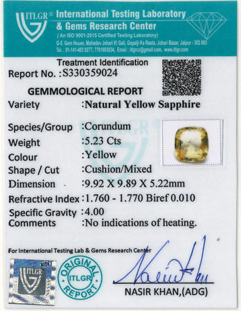 Yellow Sapphire - 5.23 Carat