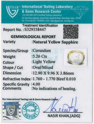 Yellow Sapphire - 5.26 Carat