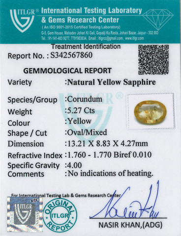 Yellow Sapphire - 5.27 Carat