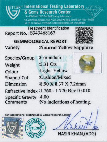 Yellow Sapphire - 5.31 Carat