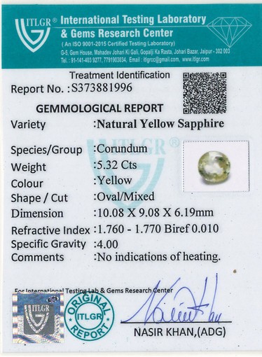Yellow Sapphire - 5.32 Carat