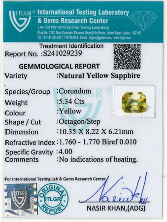Yellow Sapphire - 5.34 Carat
