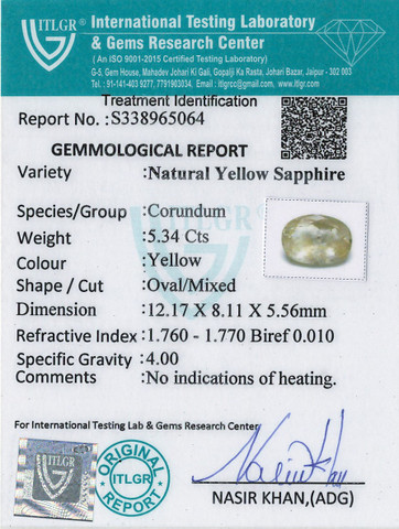 Yellow Sapphire - 5.34 Carat