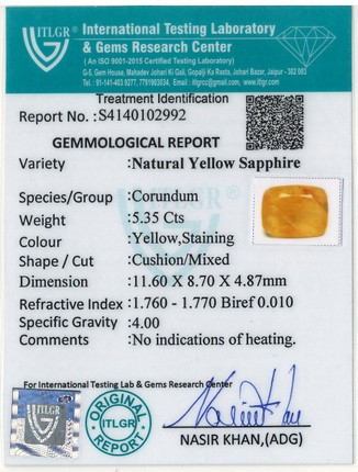 Yellow Sapphire - 5.35 Carat