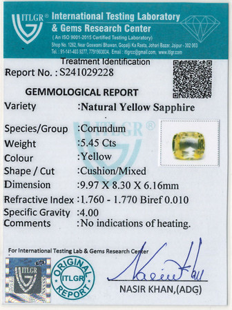 Yellow Sapphire - 5.45 Carat