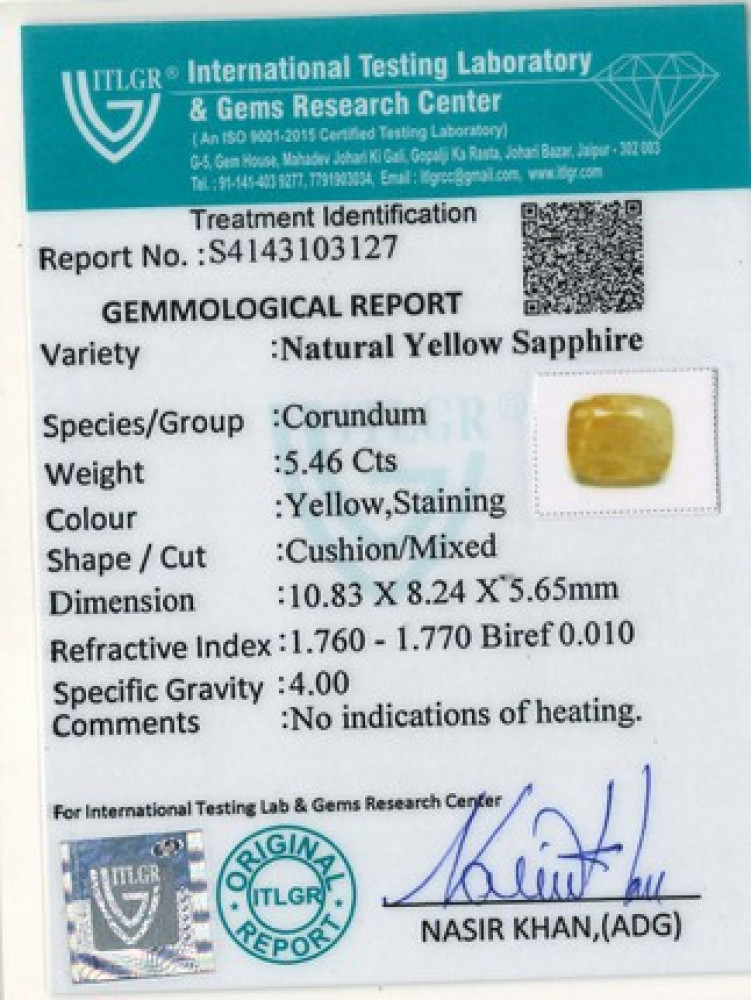 Yellow Sapphire - 5.46 Carat