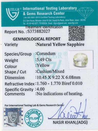 Yellow Sapphire - 5.49 Carat