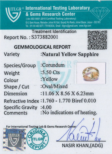Yellow Sapphire - 5.5 Carat