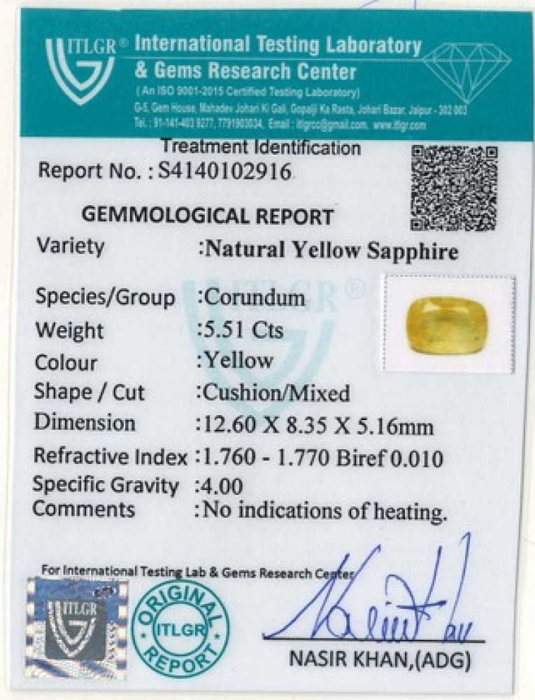 Yellow Sapphire - 5.51 Carat