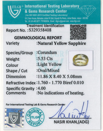 Yellow Sapphire - 5.53 Carat