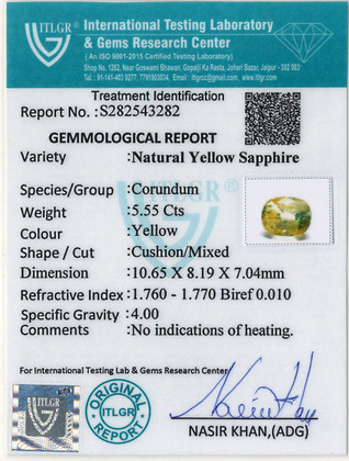 Yellow Sapphire - 5.55 Carat