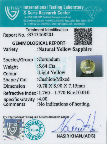Yellow Sapphire - 5.64 Carat