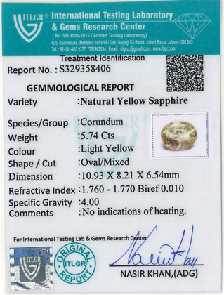 Yellow Sapphire - 5.74 Carat