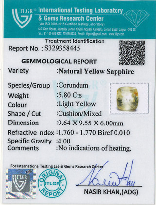 Yellow Sapphire - 5.8 Carat