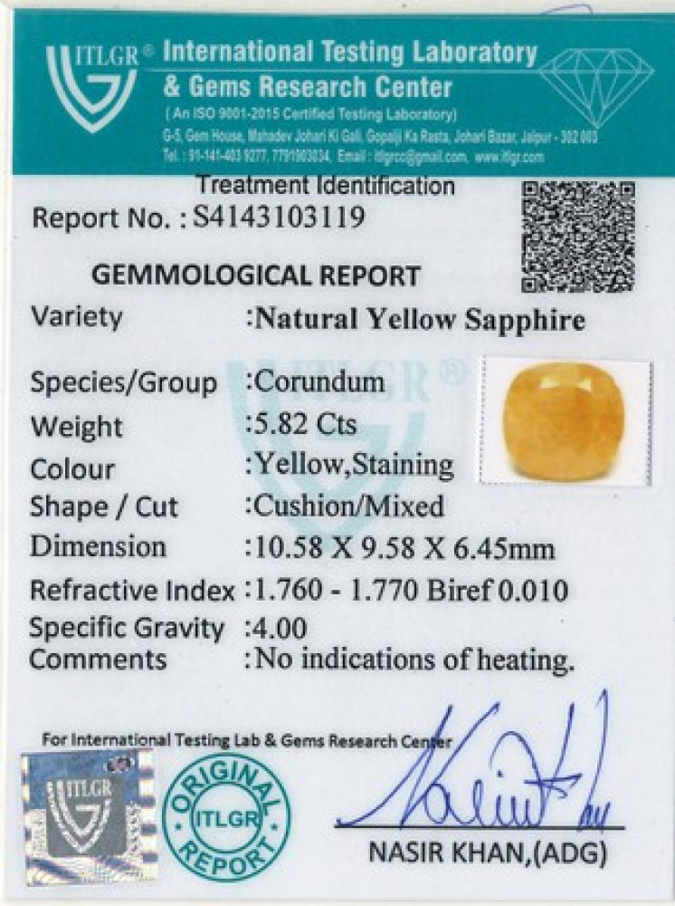 Yellow Sapphire - 5.82 Carat