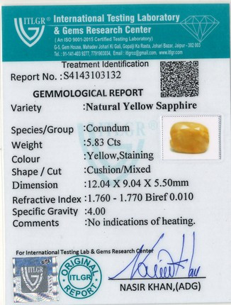 Yellow Sapphire - 5.83 Carat