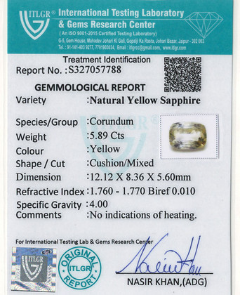 Yellow Sapphire - 5.89 Carat