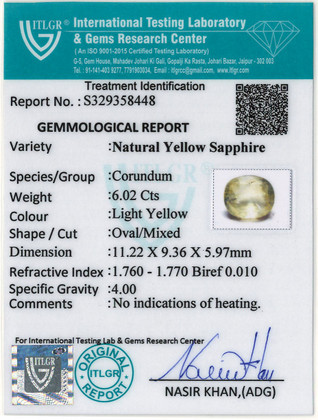 Yellow Sapphire - 6.02 Carat