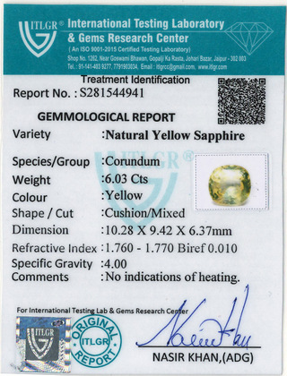 Yellow Sapphire - 6.03 Carat